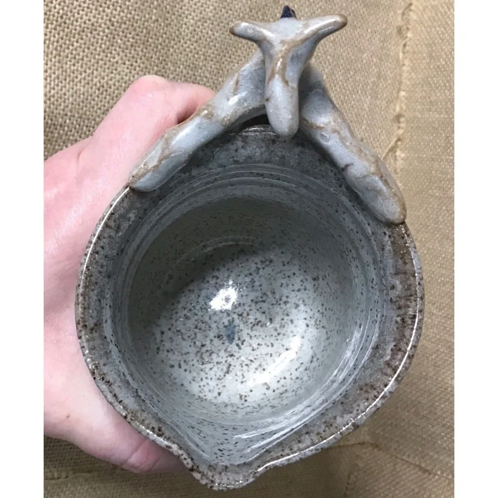 Horse Creamer Art Pottery Blue Cream Cottage Farm Core Farmhouse AS IS READ